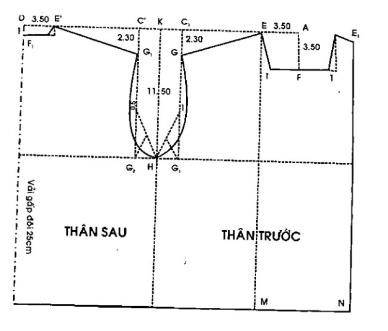 cách may áo sơ sinh tay thường