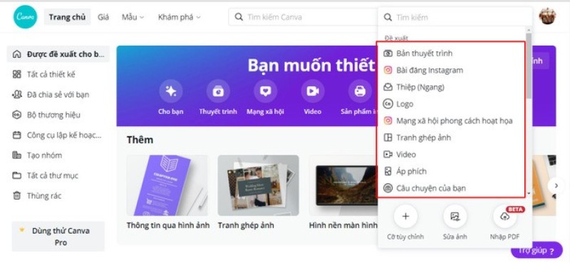Canva ngoài chỉnh sửa video còn có thể thực hiện nhiều công việc khác