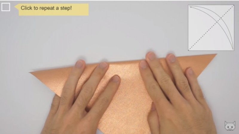 Cách gấp con mèo-Bước 1