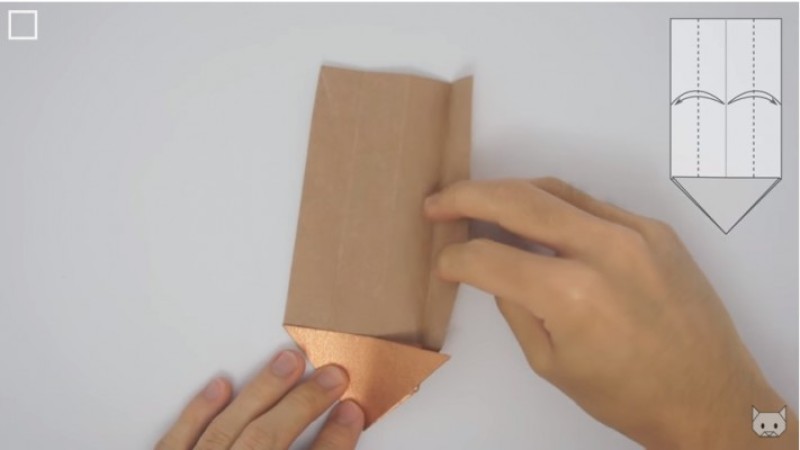 Cách gấp con mèo-Bước 6