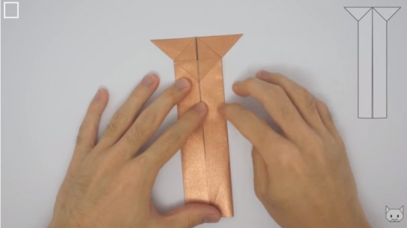 Cách gấp con mèo-Bước 7