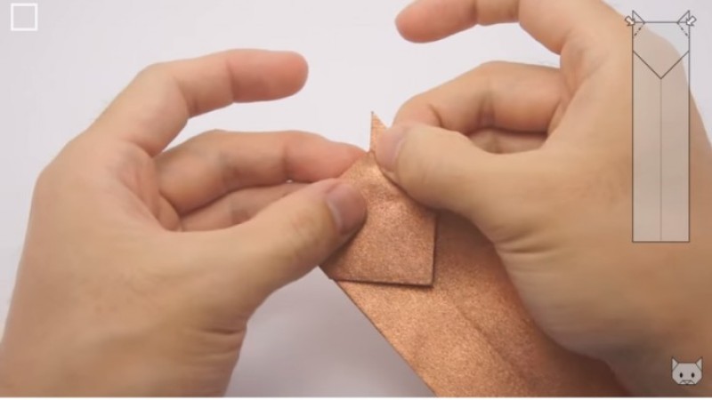 Cách gấp con mèo-Bước 8