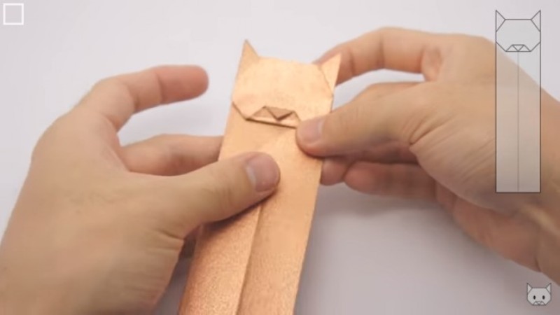 Cách gấp con mèo-Bước 8
