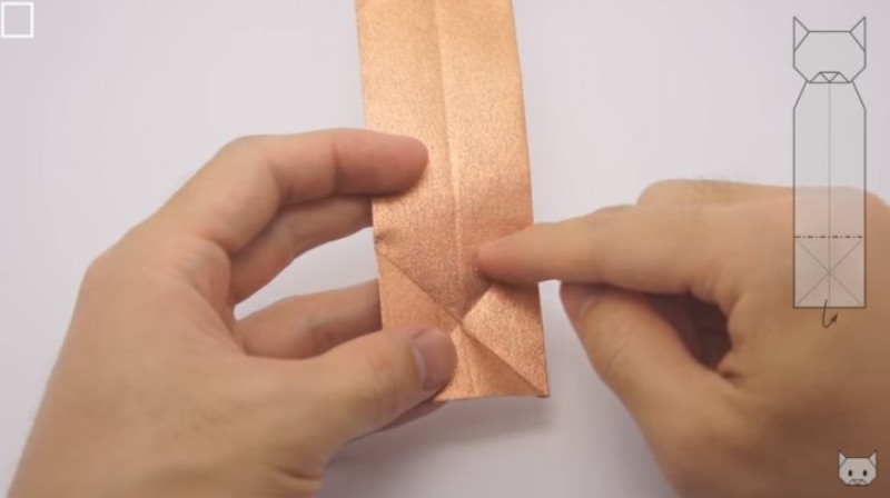 Cách gấp con mèo-Bước 10