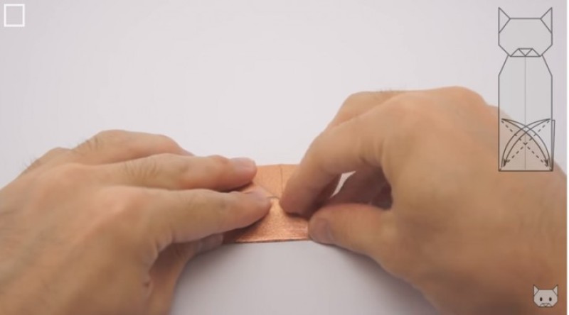 Cách gấp con mèo-Bước 10