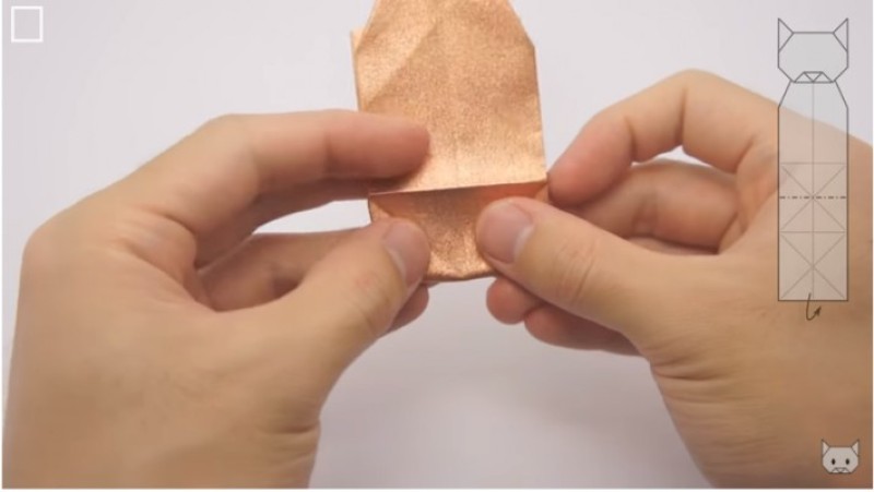 Cách gấp con mèo-Bước 11