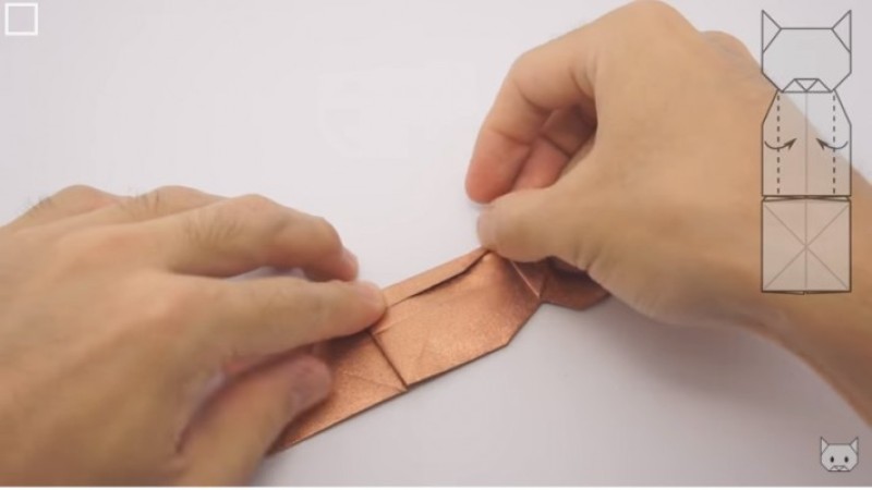 Cách gấp con mèo-Bước 11