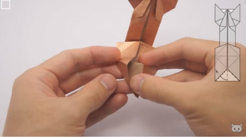 Cách gấp con mèo-Bước 12