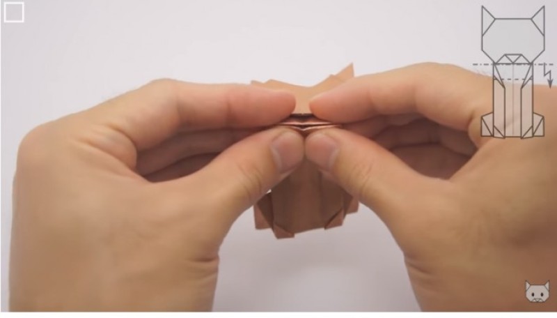 Cách gấp con mèo-Bước 13