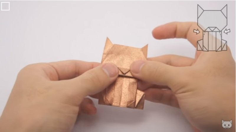 Cách gấp con mèo-Bước 13