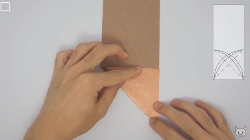 Cách gấp con mèo-Bước 4