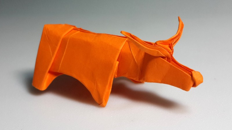 Cách xếp con trâu bằng giấy theo phong cách origami