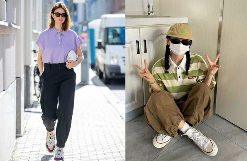 Phối phụ kiện cùng với áo thun có cổ