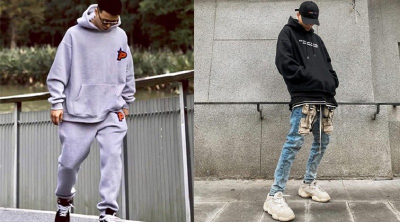 Phối giày Adidas nam cùng áo hoodie