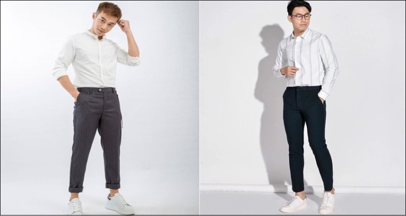 Phối giày Adidas nam cùng quần tây