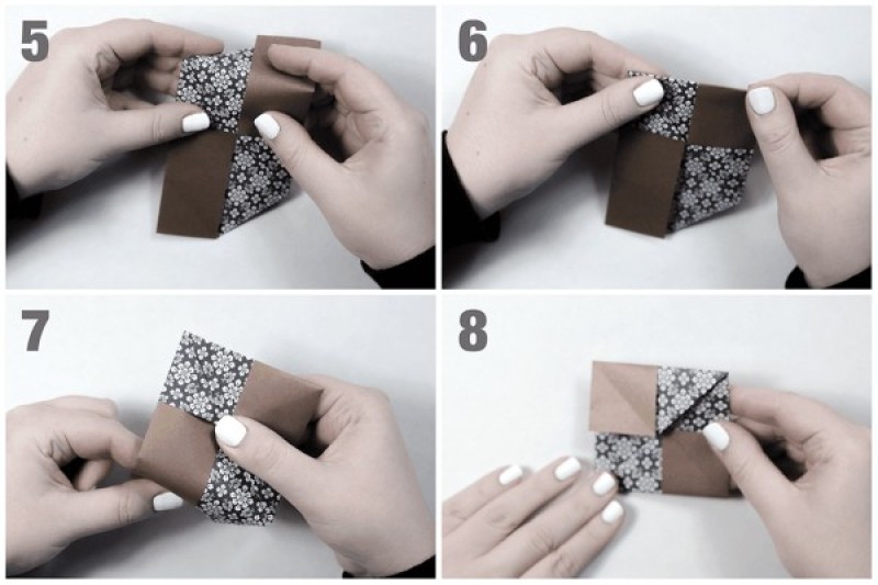 cách gấp chong chóng-Bước 2