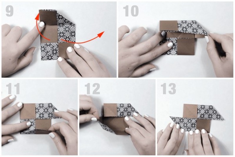 cách gấp chong chóng-Bước 3