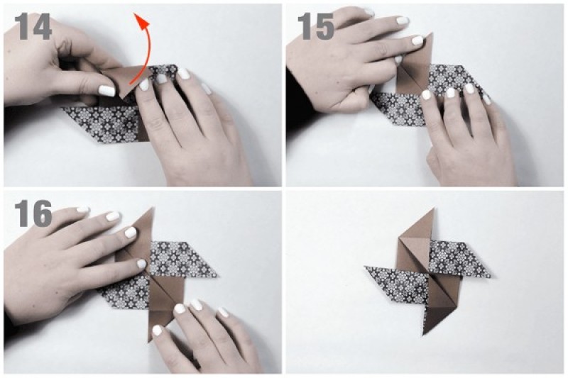 cách gấp chong chóng-Bước 4