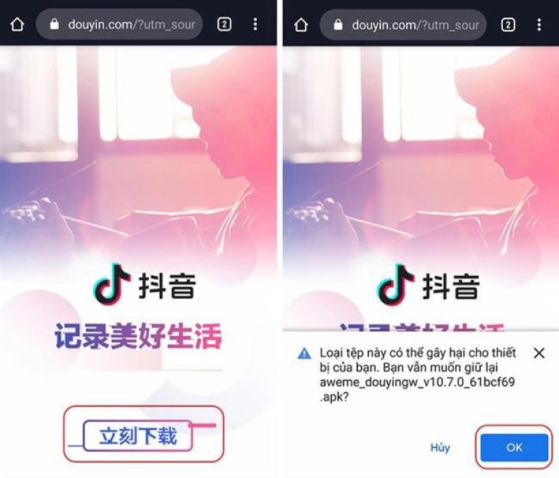 Truy cập vào trang chủ Douyin để tải ứng dụng