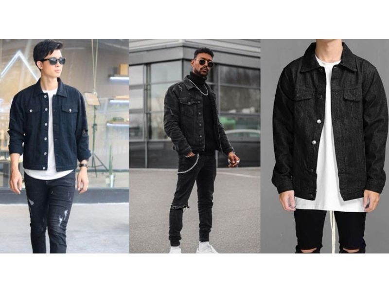 Áo khoác đen với quần jeans mang đến vẻ ngoài bảnh bao, bụi bặm (ảnh: sưu tầm)
