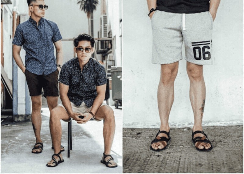 Quần short phối với dép quai hậu (Nguồn: Internets)