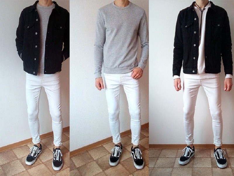 Áo khoác Denim và giày Vans