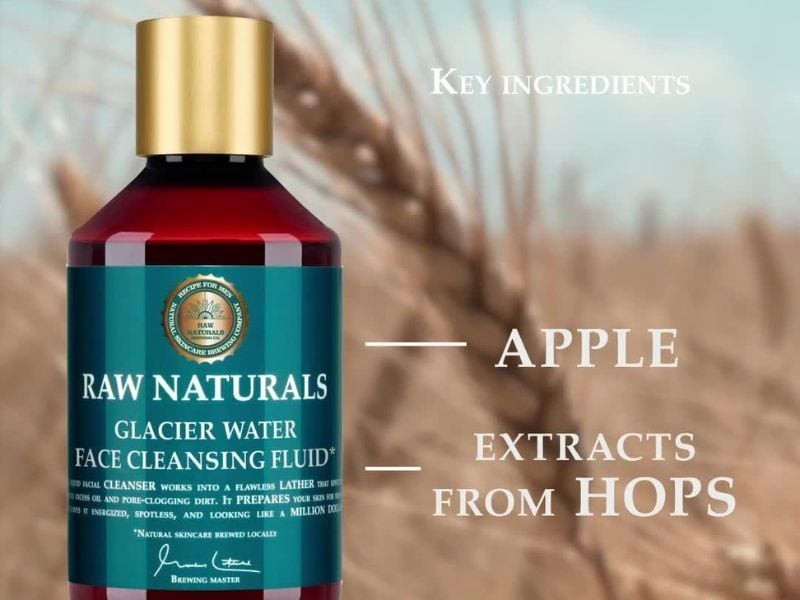 Sữa rửa mặt dạng lỏng Raw Naturals Glacier Water Face Cleansing Fluid
