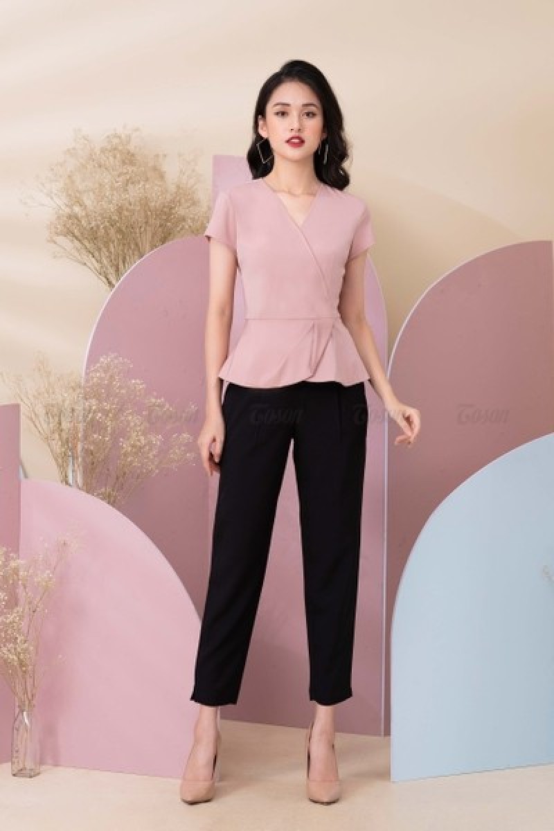 Quần dài nữ ống rộng 2 cúc