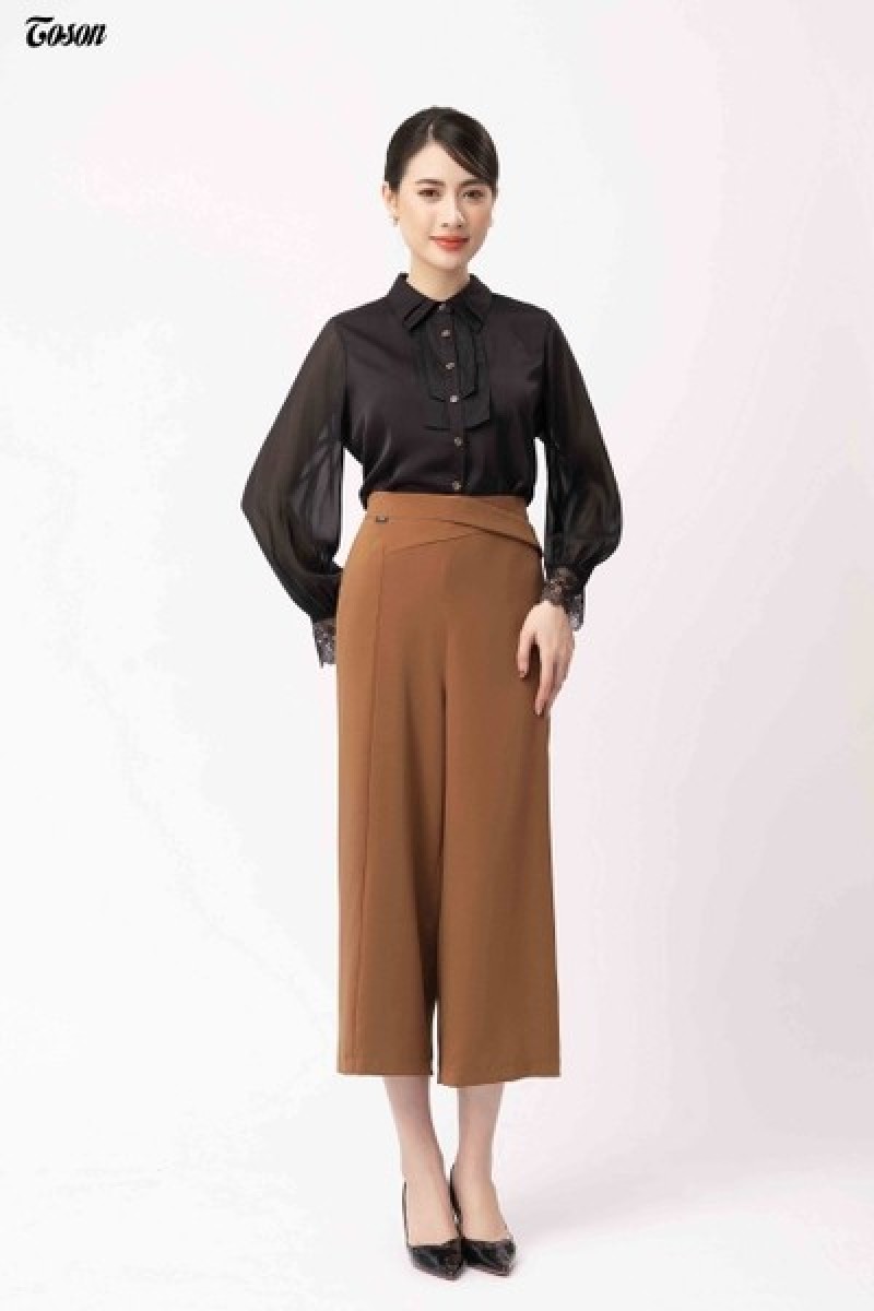 Quần suông cạp tà xéo