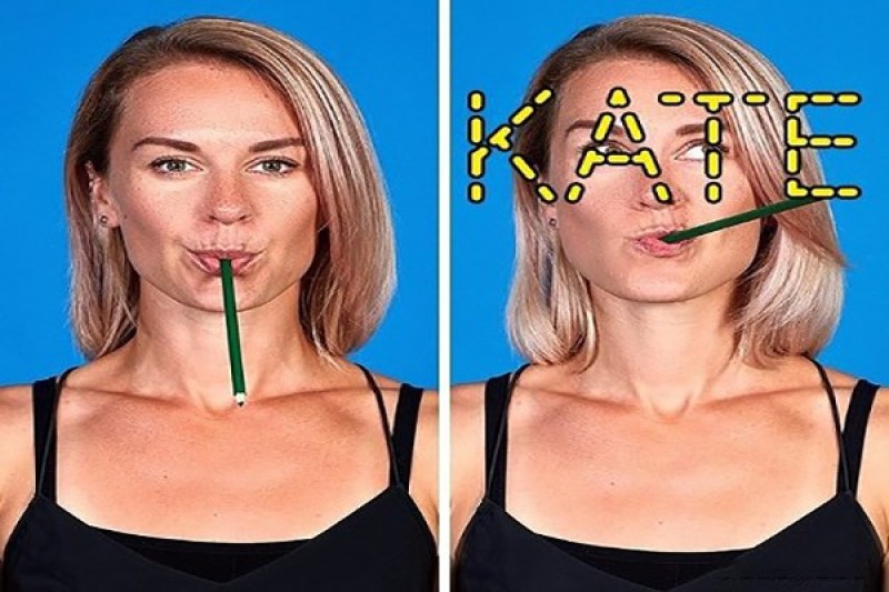 Bài tập cơ miệng với một cây bút cực hiệu quả