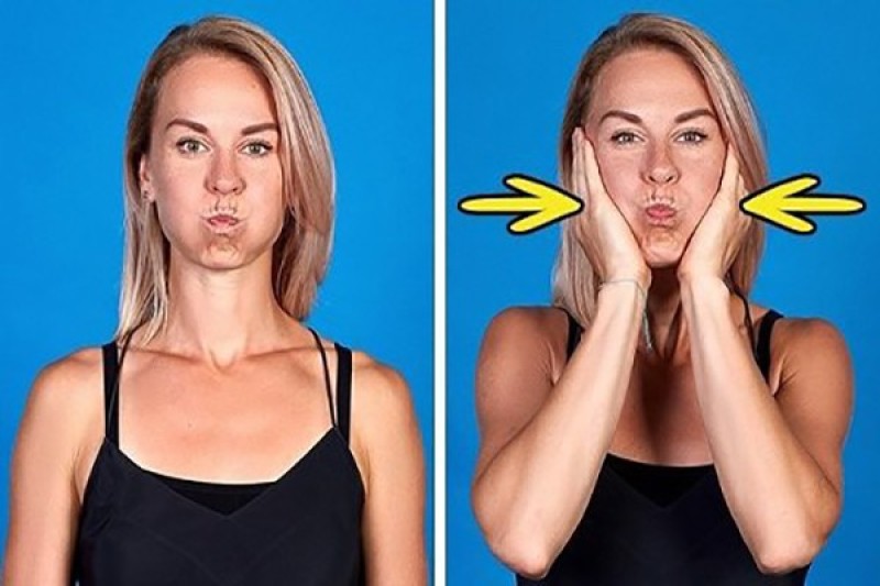 Thực hiện động tác phồng má và di chuyển không khí trong miệng