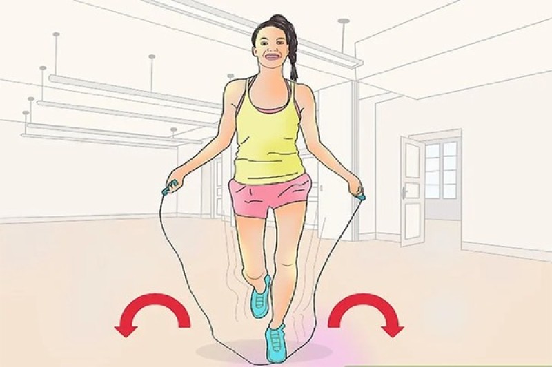 Di chuyển chân sang mỗi bên khi nhảy dây