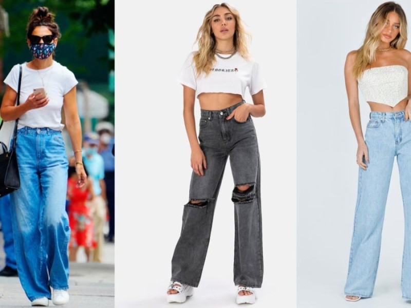 Phối đồ với quần jean ống rộng cùng áo khoác bomber