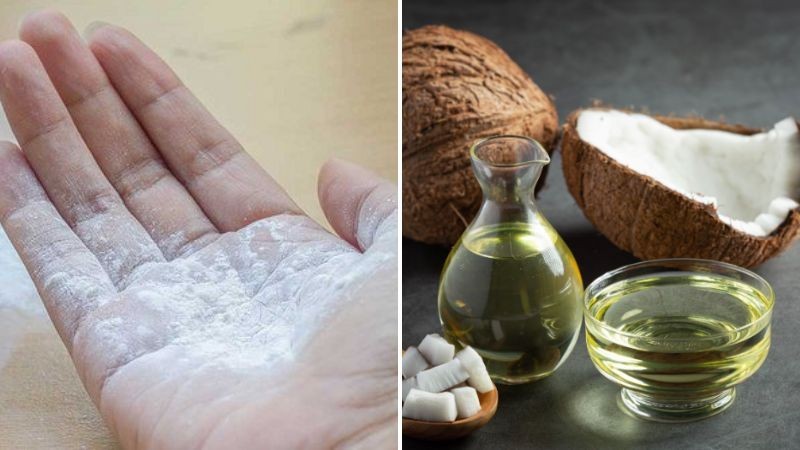 Trị thâm nách bằng phấn rôm và dầu dừa