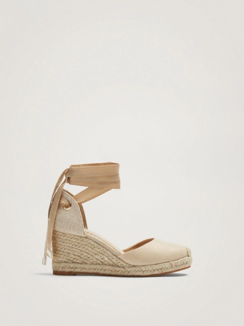 Giày Cao Gót Parfois Gold Wedge Jute