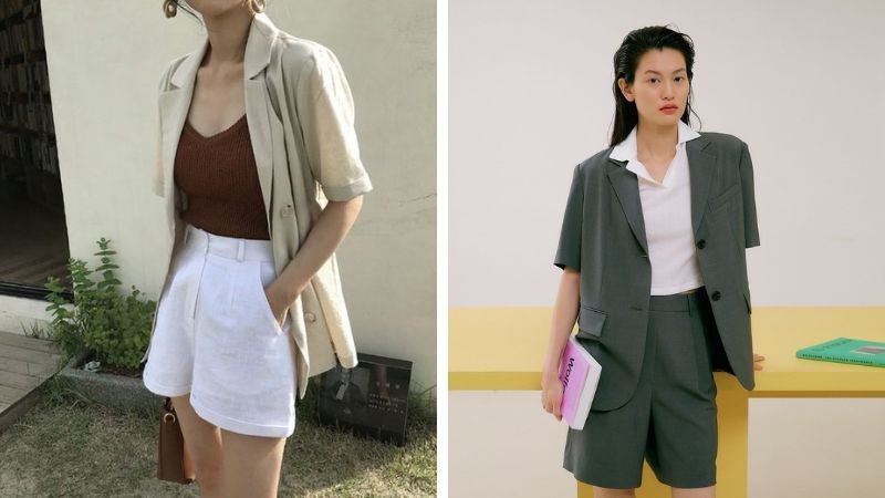 Áo blazer mỏng nhẹ, cộc tay