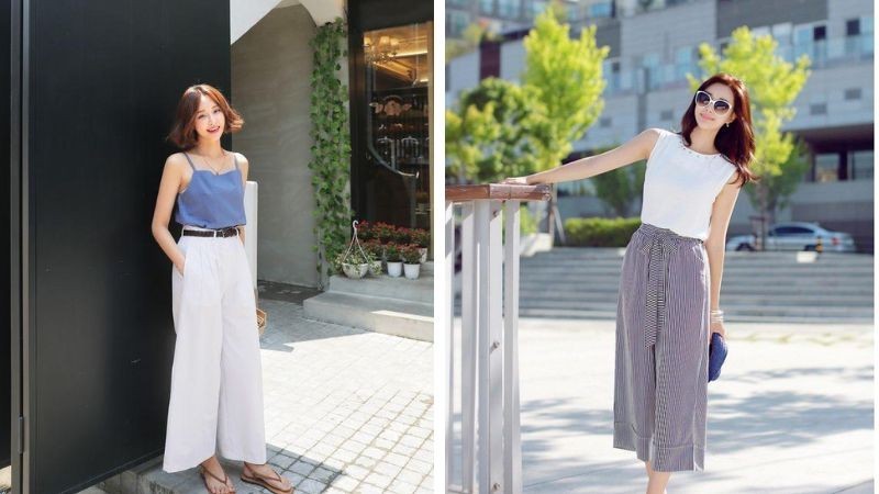 Quần linen ống rộng