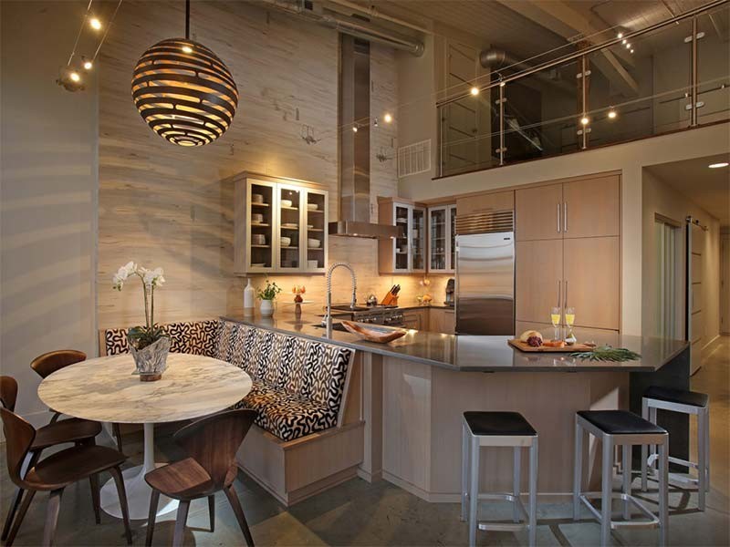 phòng bếp phong cách bohemian kết hợp