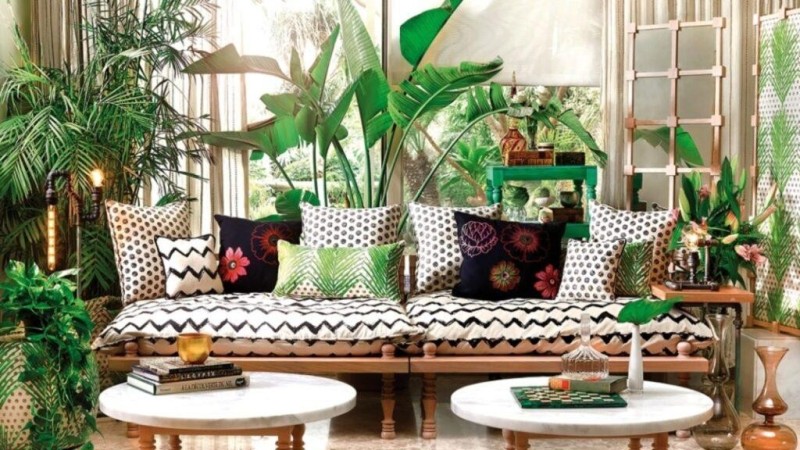 Cây cỏ hoa lá trong phong cách nội thất Bohemian