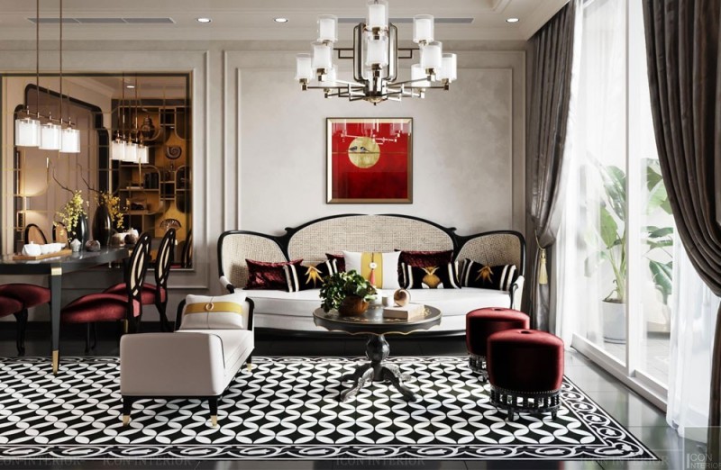Thiết kế phòng khách phong cách Indochine