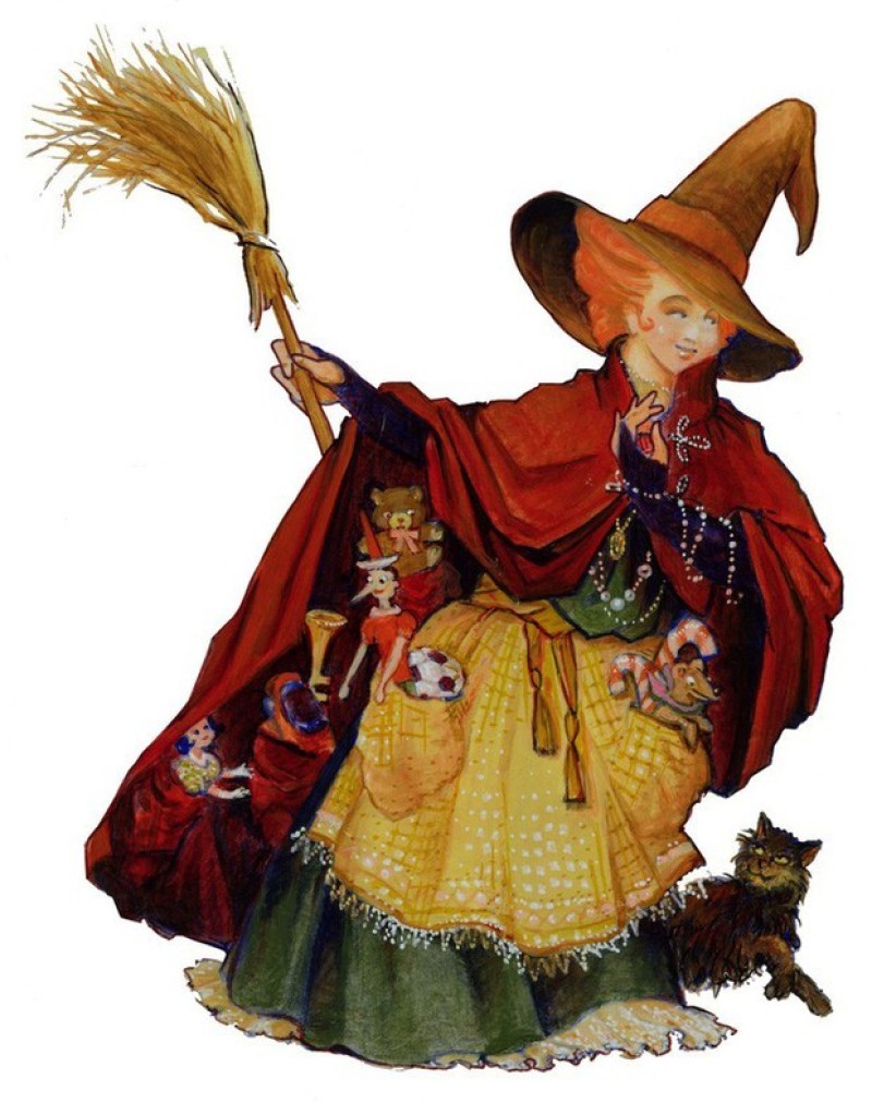 Tranh vẽ Bà già Noel Befana của Kurt Walters.