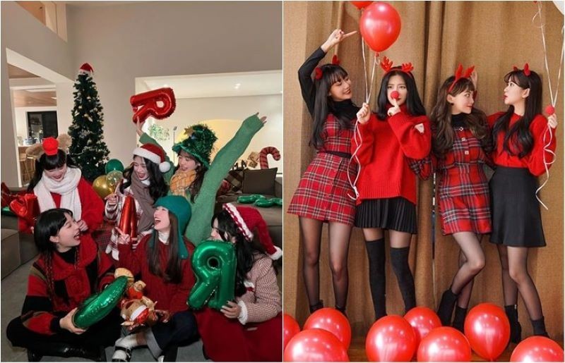 Pose dáng chụp ảnh Noel cùng nhóm bạn thân