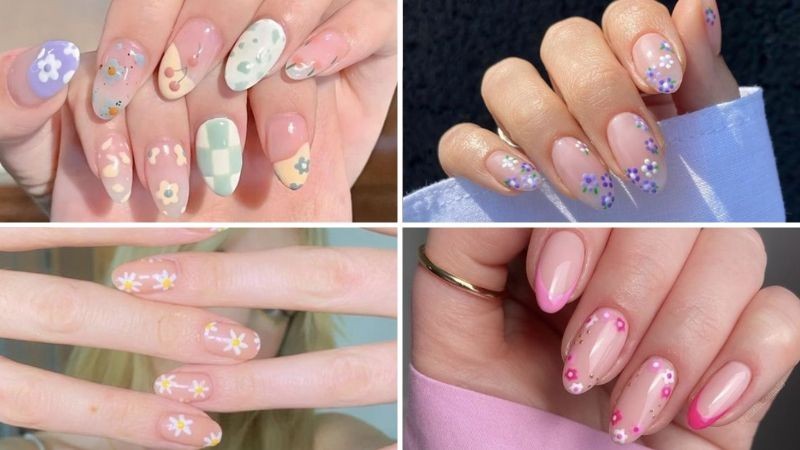 Mẫu nail hoa nhí đáng yêu