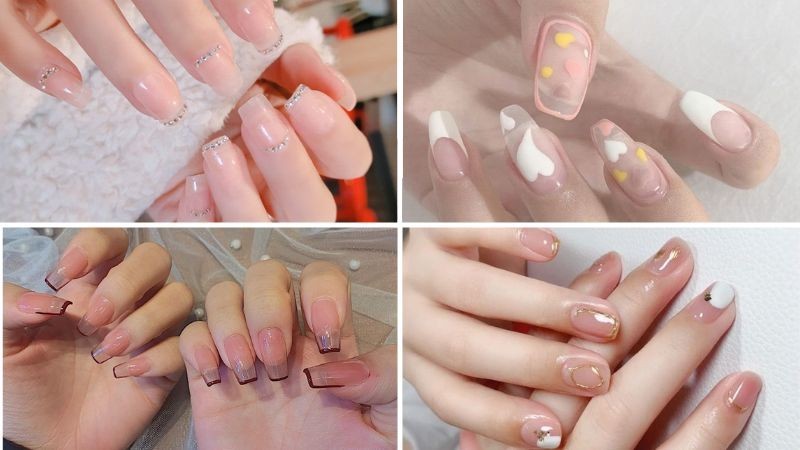 Mẫu nail trong suốt ấn tượng 
