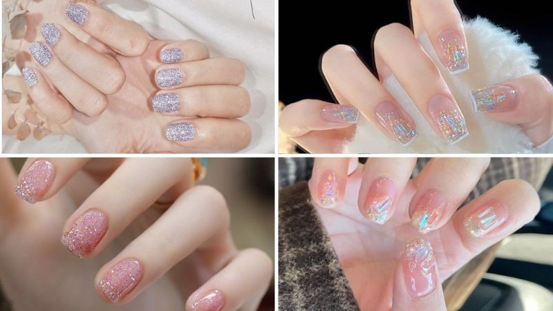 Mẫu nail nhũ lung linh, đơn giản