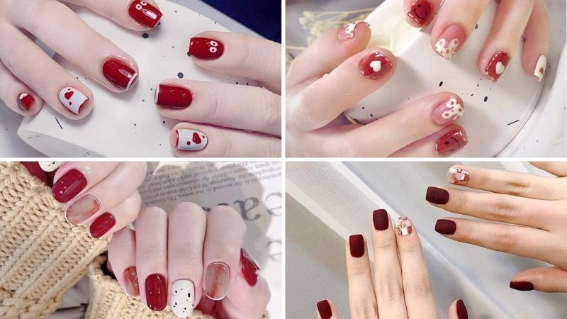 Mẫu nail đỏ nhẹ nhàng
