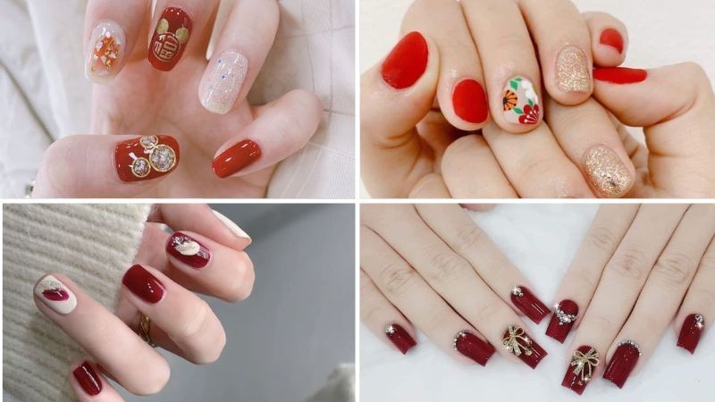 Mẫu nail đỏ sang trọng