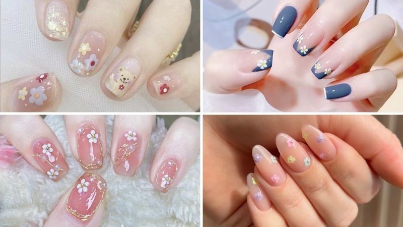 Mẫu nail hoa tinh tế