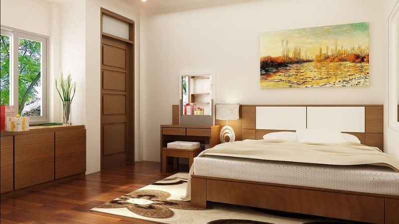 Không nên đặt cuối giường, chân giường đạp thẳng ra cửa phòng