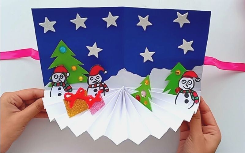 Mẫu thiệp Giáng sinh bằng giấy A4 đẹp cho mùa Noel này